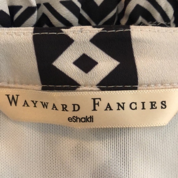 Wayward Fancies eShakti Black and White Graphic Print Babydoll Styling Dress - Picture 11 of 14